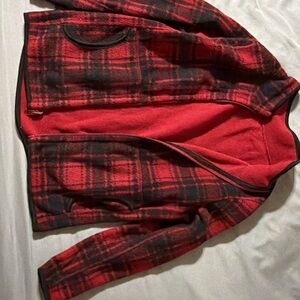 Faded Glory Red and Black Checkered Jacket